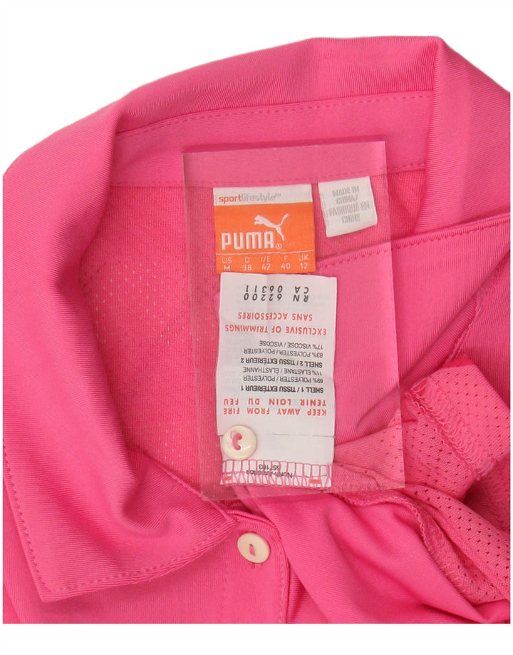 Polo PUMA da donna UK 12 Poliestere geometrico rosa medio