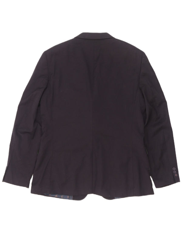 Giacca blazer da uomo a 2 bottoni vestibilità moderna Ted Baker taglia 42 XL lana blu navy