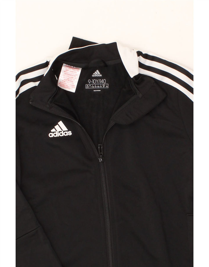 ADIDAS Boys Tracksuit Top Jacket 9-10 Years Black Colourblock Polyester Vintage Adidas and Second-Hand Adidas from Messina Hembry 