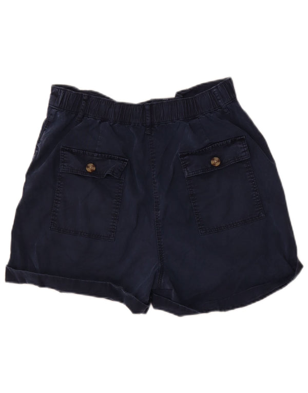 Pantaloncini casual a vita alta da donna Marks & Spencer UK 12 medi W34 blu navy