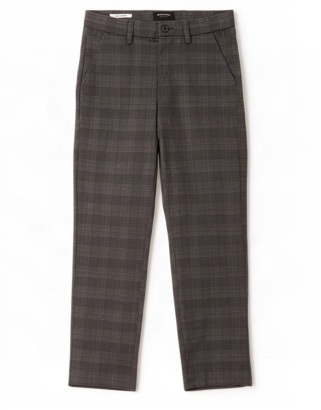 Pantaloni da abito slim Marco da uomo Jack & Jones W28 L30 poliestere a quadri grigi