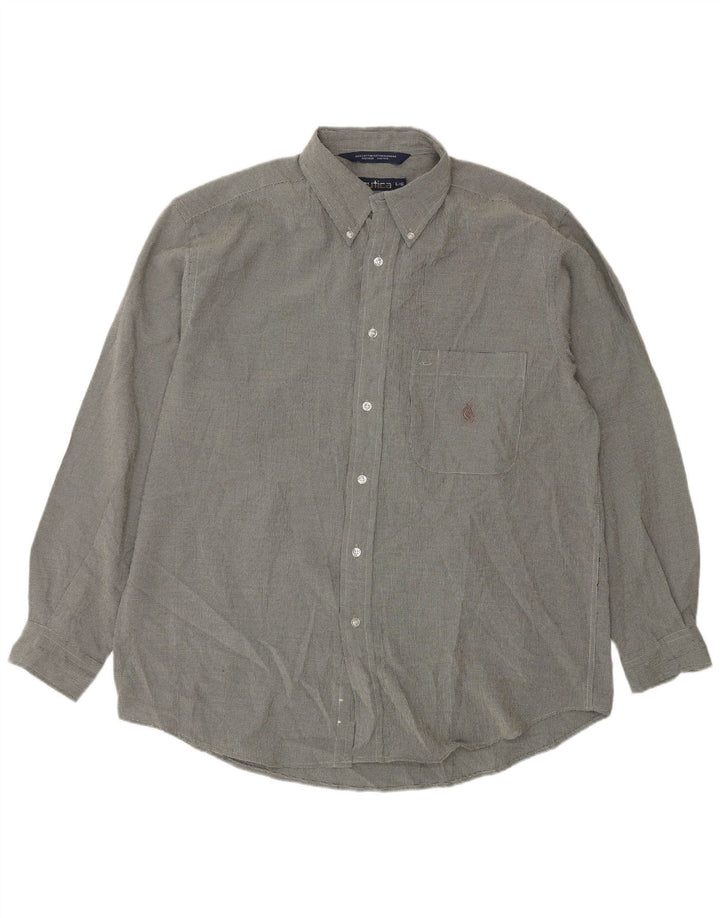 Camicia da uomo Nautica Large in cotone pied de poule blu navy classica