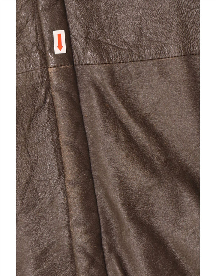 Giacca in pelle militare vintage da uomo IT 56 3XL Pelle grigia