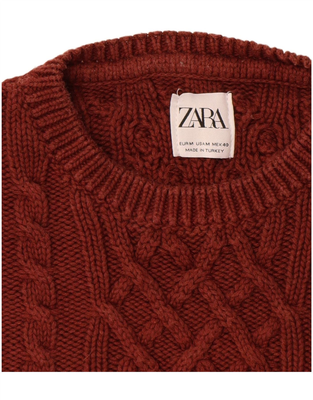 Maglione maglione girocollo da uomo Zara marrone medio