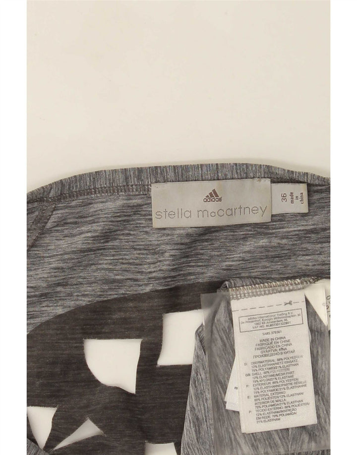 Top tunica grafica Adidas Stella McCartney da donna EU 36 piccolo poliestere grigio