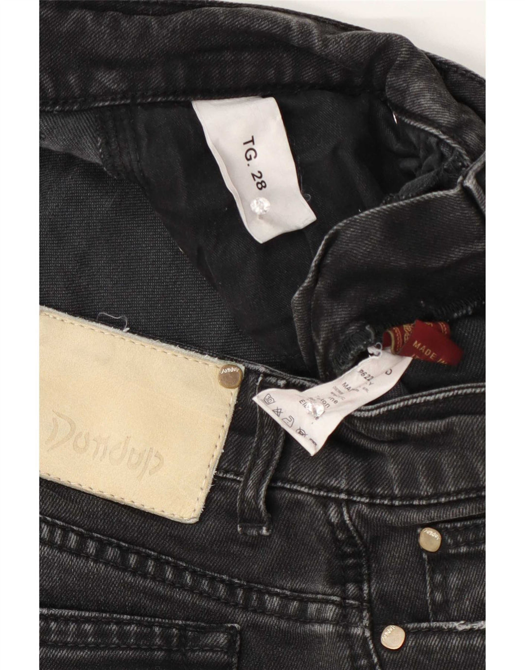 Dondup Jeans slim fit effetto consumato da donna W28 L31 cotone nero