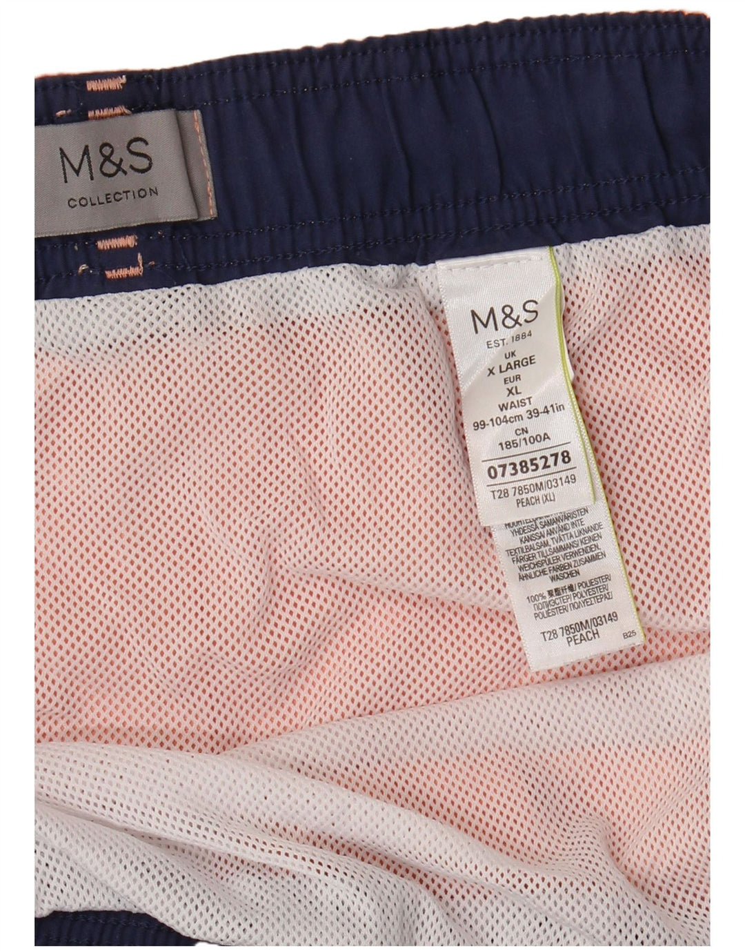 MARKS & SPENCER Mens Swimming Shorts XL  Orange Polyester