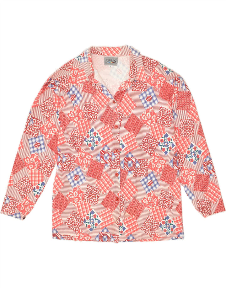 SEVRES Womens Abstract Pattern Shirt IT 42 Medium Red | Vintage Sevres | Thrift | Second-Hand Sevres | Used Clothing | Messina Hembry 