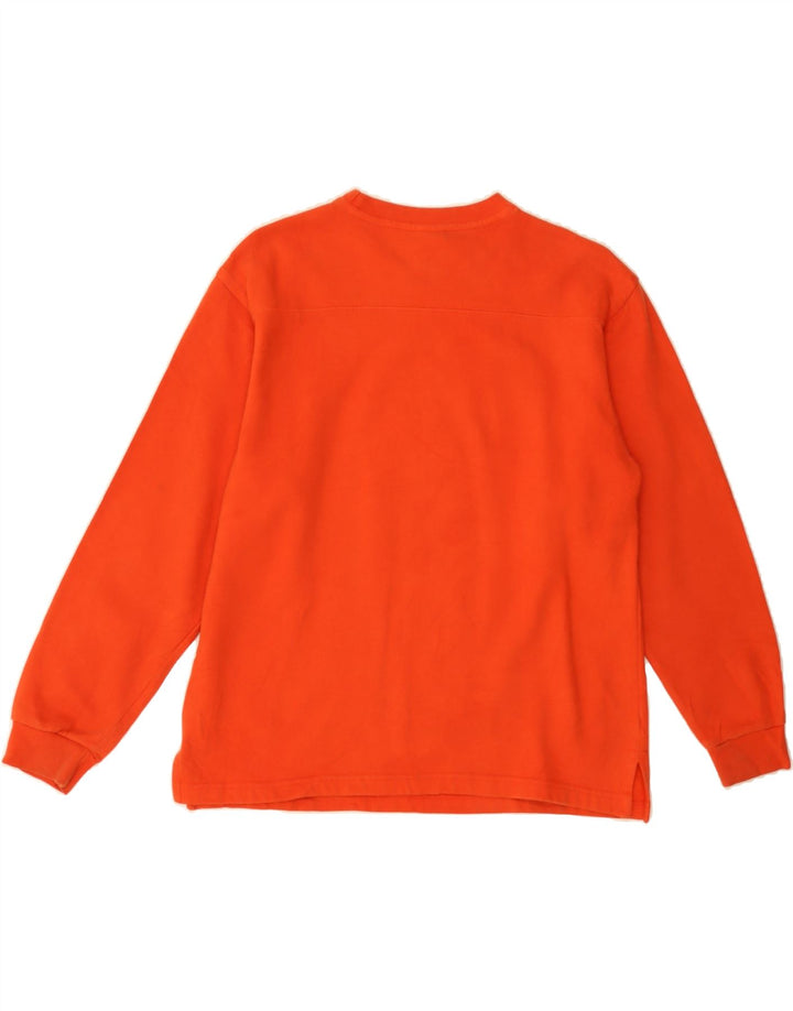 TOMMY HILFIGER Womens Graphic Sweatshirt Jumper UK 14 Medium Orange Cotton Vintage Tommy Hilfiger and Second-Hand Tommy Hilfiger from Messina Hembry 