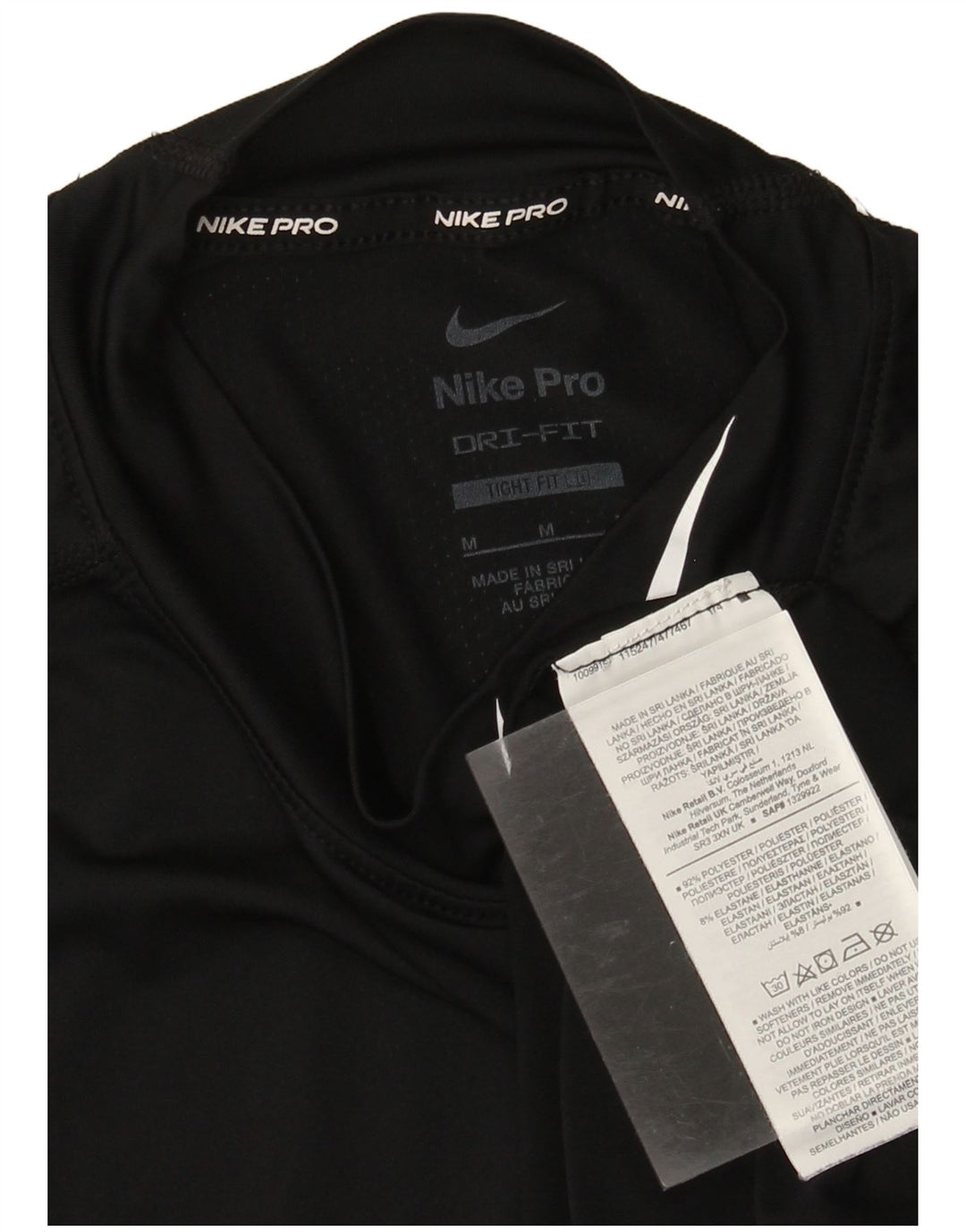 Top Nike Dri Fit Graphic da uomo a maniche lunghe in poliestere nero medio