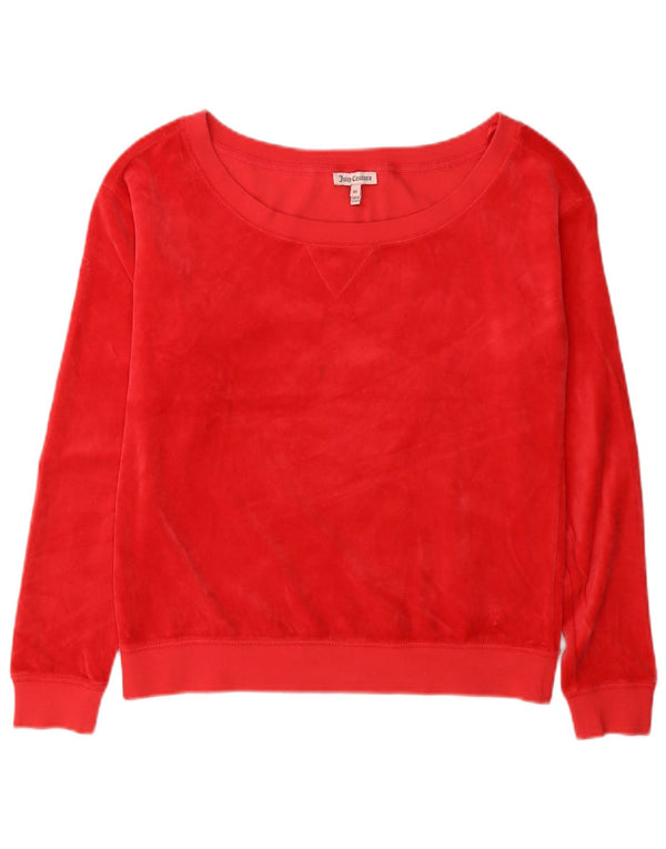 Juicy Couture Felpa oversize in velluto da donna UK 6 XS Cotone rosso