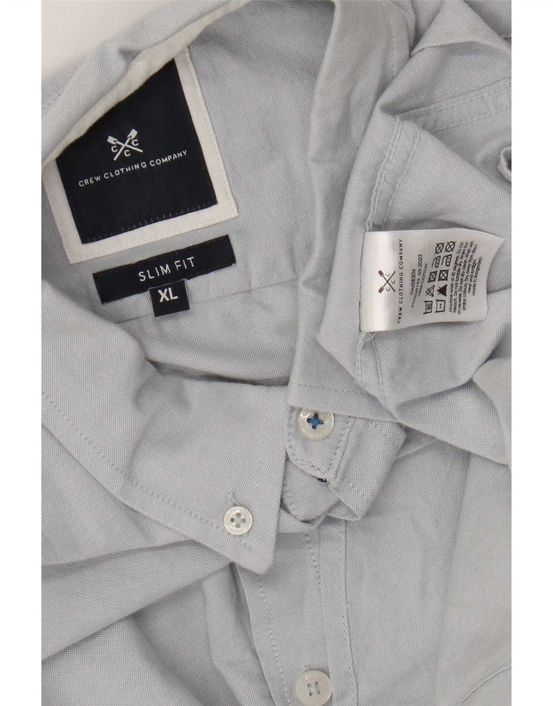 Crew Clothing Camicia slim fit da uomo in cotone blu medio
