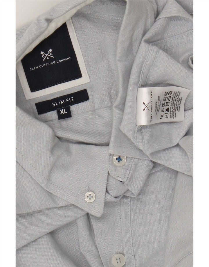 Crew Clothing Camicia slim fit da uomo in cotone blu medio