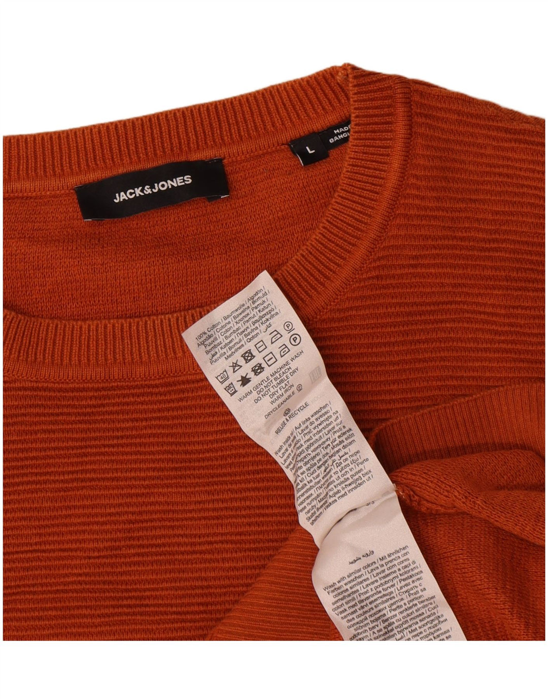 Maglione maglione girocollo da uomo Jack & Jones grande cotone arancione