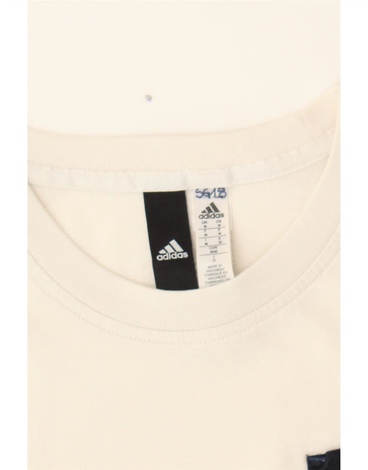 ADIDAS Mens T-Shirt Top Medium White Cotton Vintage Adidas and Second-Hand Adidas from Messina Hembry 