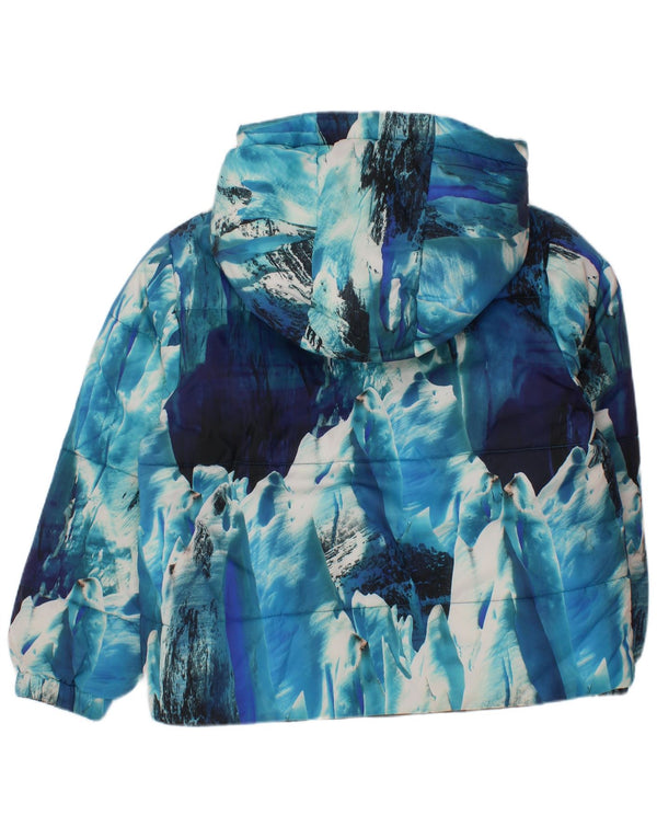 Giacca imbottita reversibile con cappuccio Dkny per ragazzi 3-4 anni in poliestere blu tie-dye