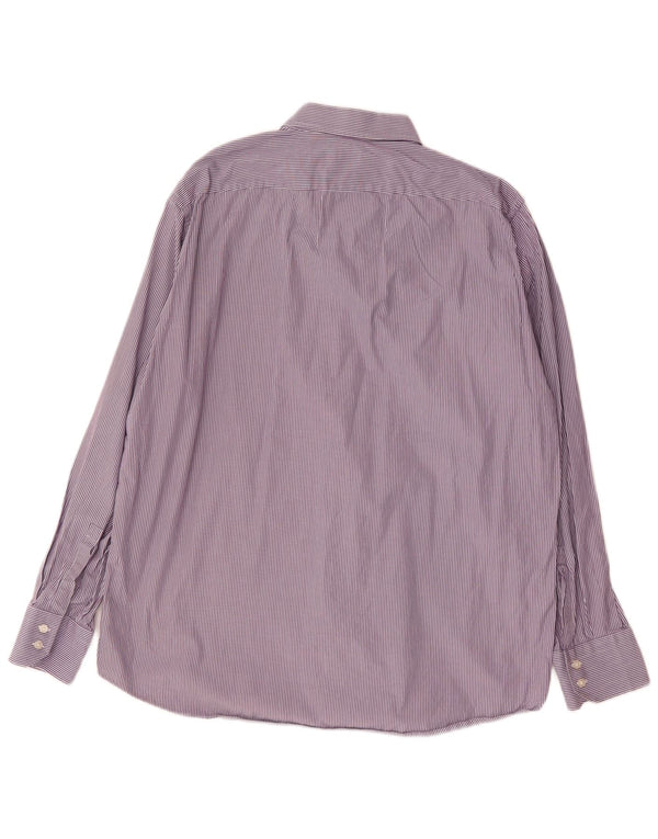 Hugo Boss Camicia da uomo vestibilità regolare taglia 17 1/2 XL Gessato viola