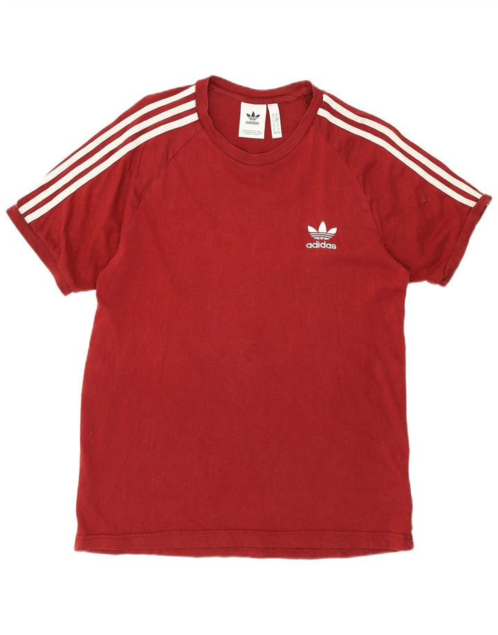 T-shirt da uomo Adidas Top in cotone rosso medio