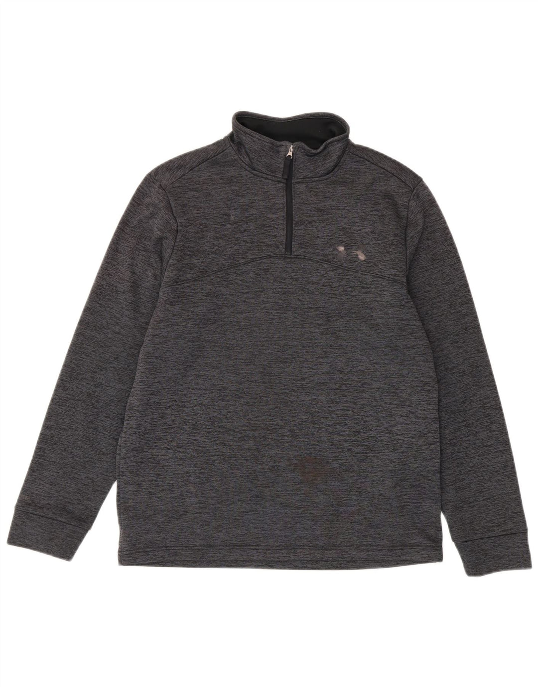Felpa con collo con zip Under Armour da uomo Cold Gear, maglione grigio medio chiazzato