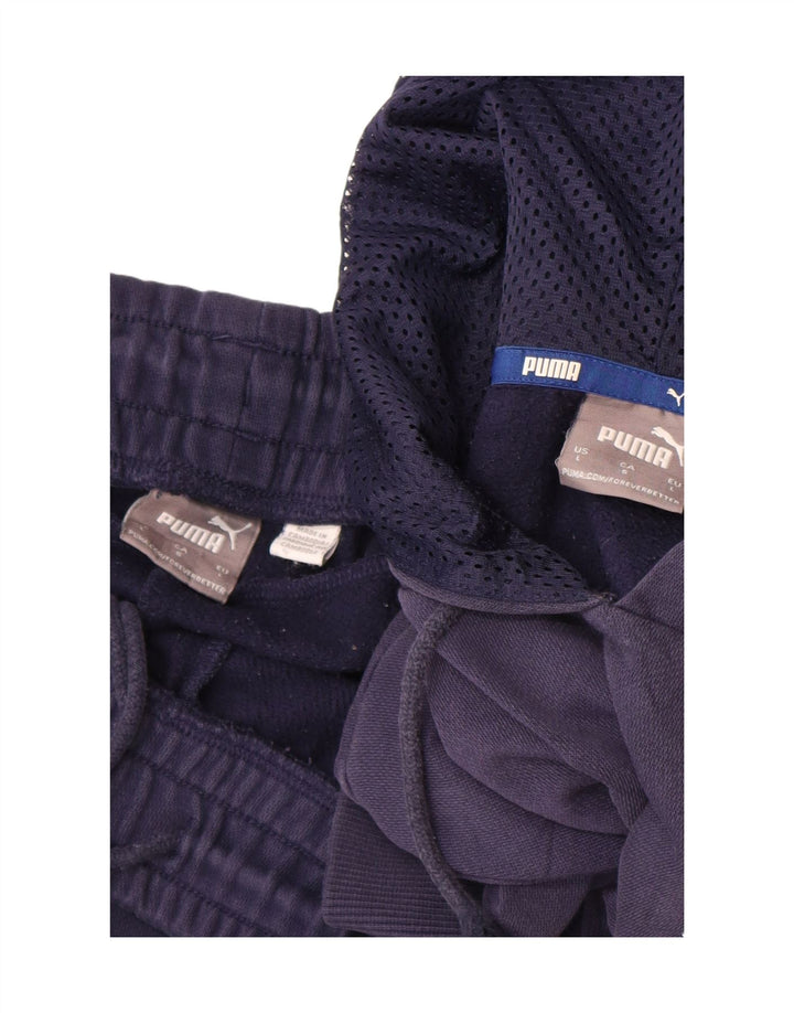 Tuta intera PUMA da uomo con cappuccio, taglia grande, in cotone color block blu navy