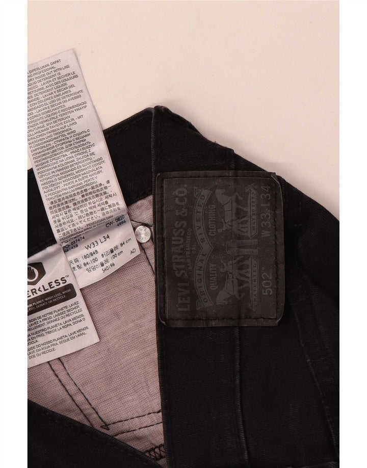 Levi's Uomo 502 Jeans affusolati W33 L34 Cotone nero