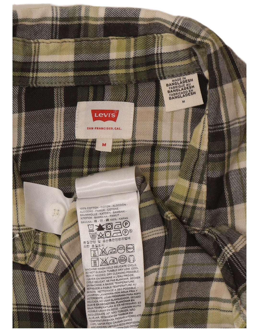 Camicia Levi's da uomo a maniche corte, vestibilità regolare, in cotone scozzese verde medio