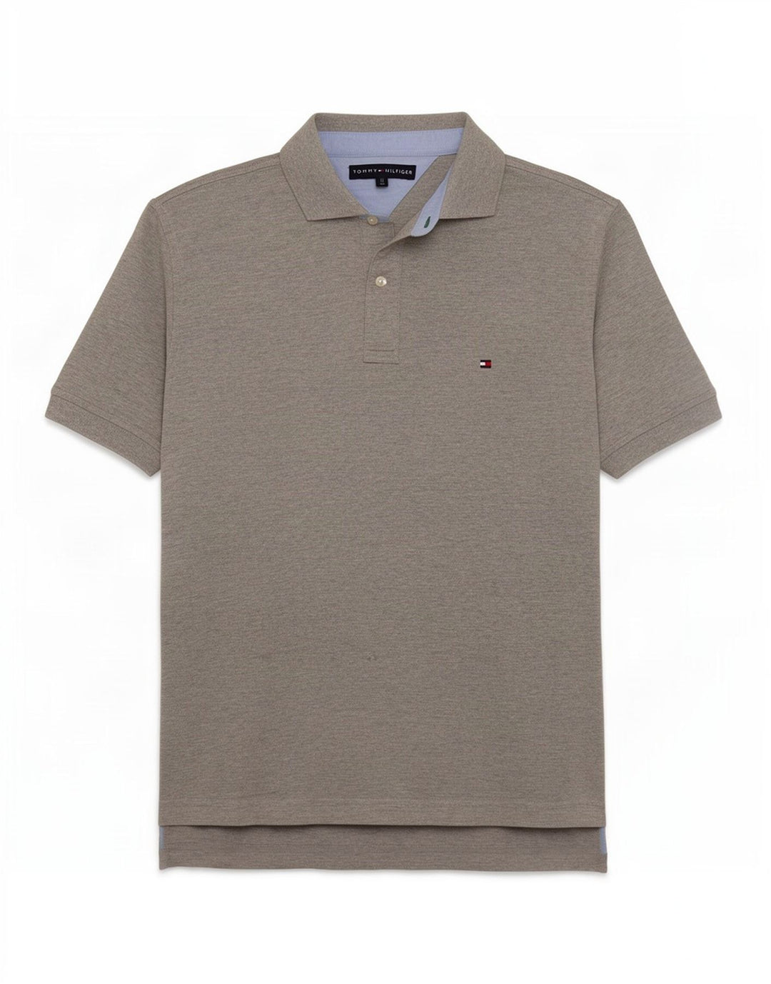 Polo da uomo Tommy Hilfiger in cotone grigio medio