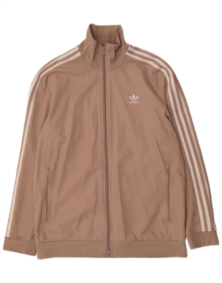 Giacca sportiva da uomo Adidas, giacca grande, in cotone beige