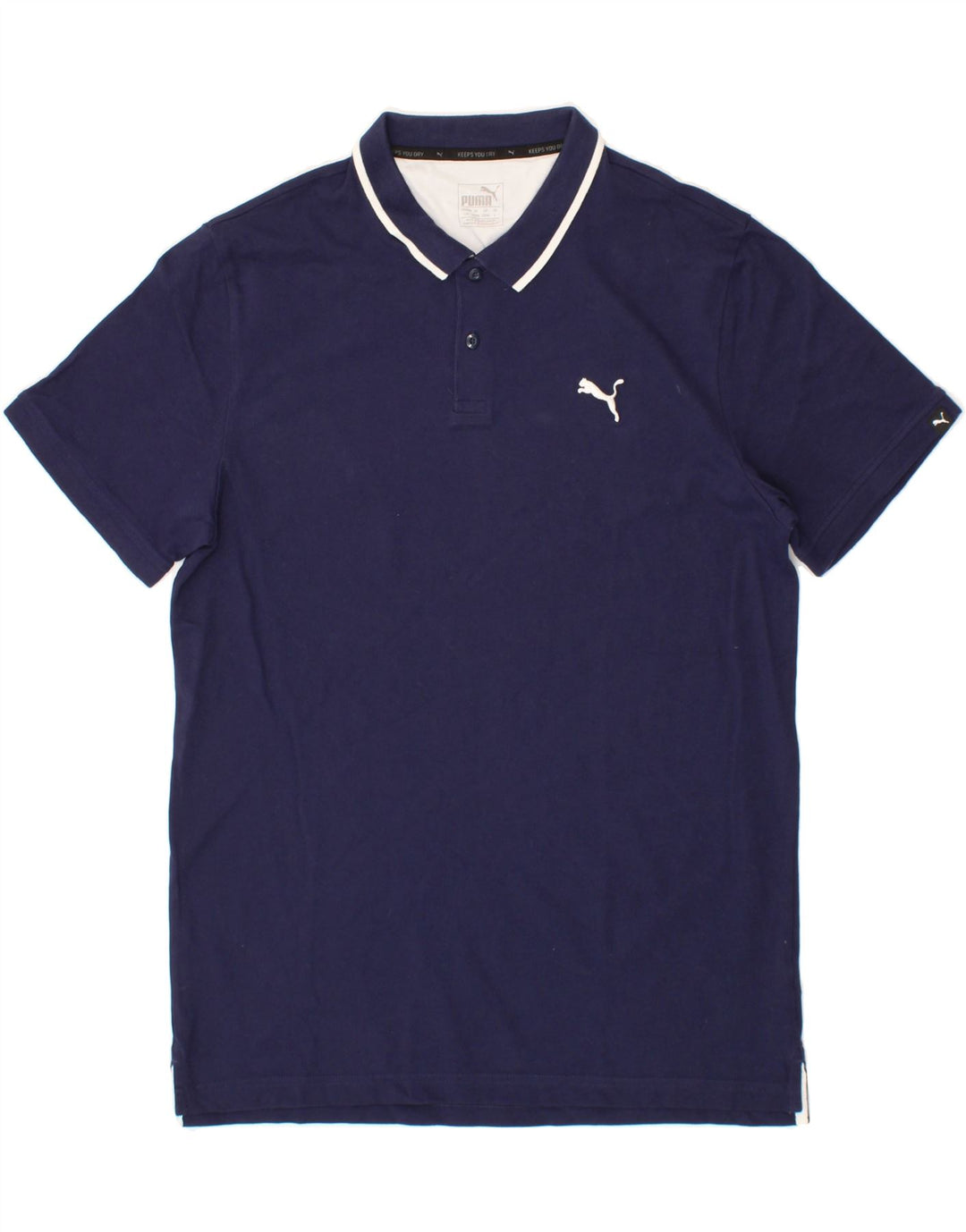 PUMA Mens Polo Shirt Large Navy Blue Cotton Vintage Puma and Second-Hand Puma from Messina Hembry 