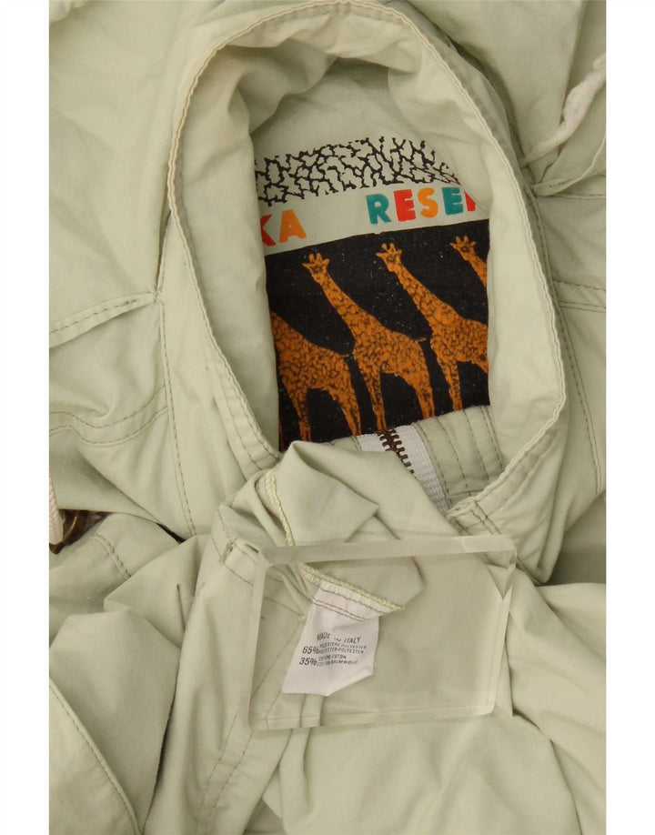 Giubbotto bomber con cappuccio vintage da uomo UK 42 XL poliestere verde