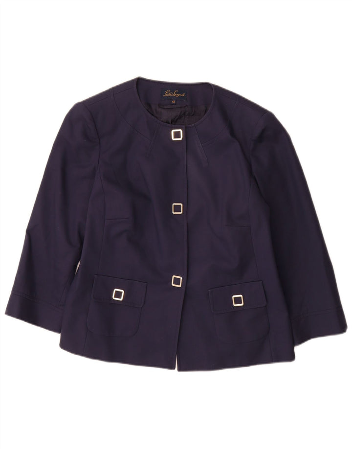 Luisa Spagnoli Giacca Blazer da Donna con Maniche a 3 Bottoni e 3/4 IT 48 XL Blu Navy