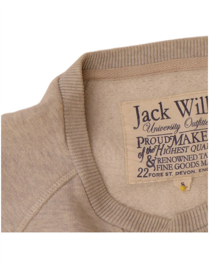 Felpa grafica da uomo Jack Wills Maglione piccolo cotone chiazzato grigio