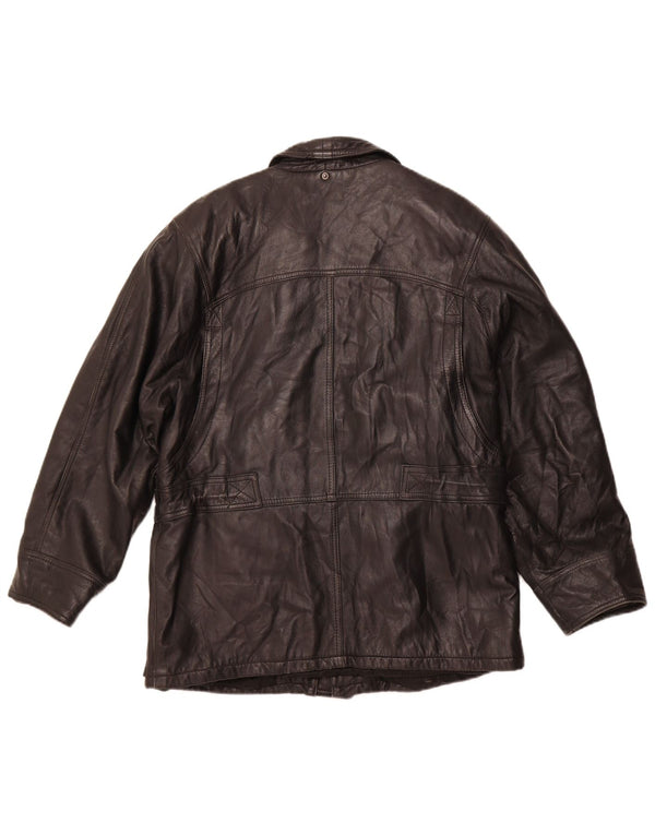 Giacca in pelle da uomo VINTAGE IT 50 Large in pelle nera