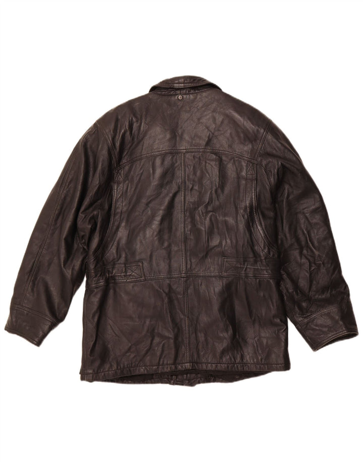 Giacca in pelle da uomo VINTAGE IT 50 Large in pelle nera