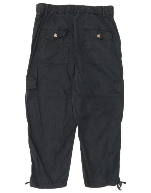 Pantaloni cargo corti Marks & Spencer da donna UK 12 medi W30 L23 neri