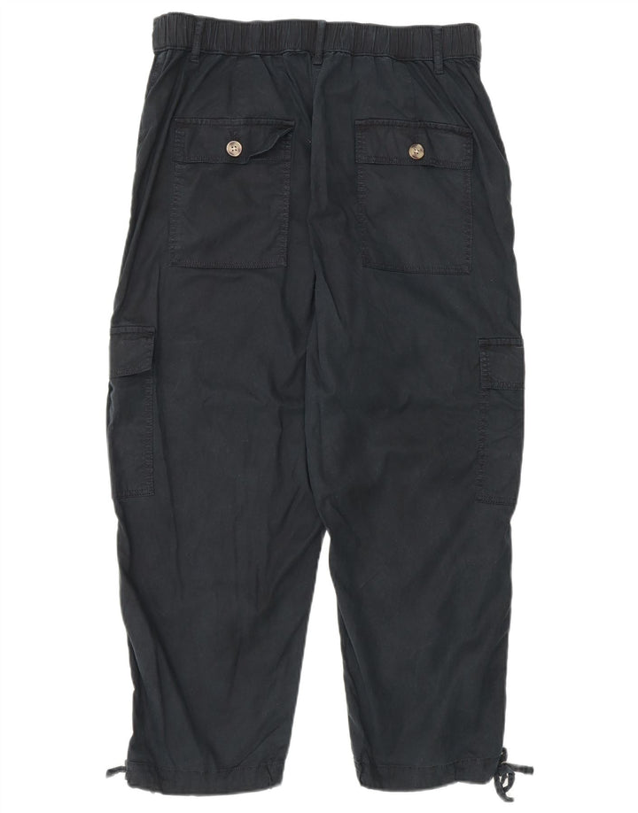 Pantaloni cargo corti Marks & Spencer da donna UK 12 medi W30 L23 neri