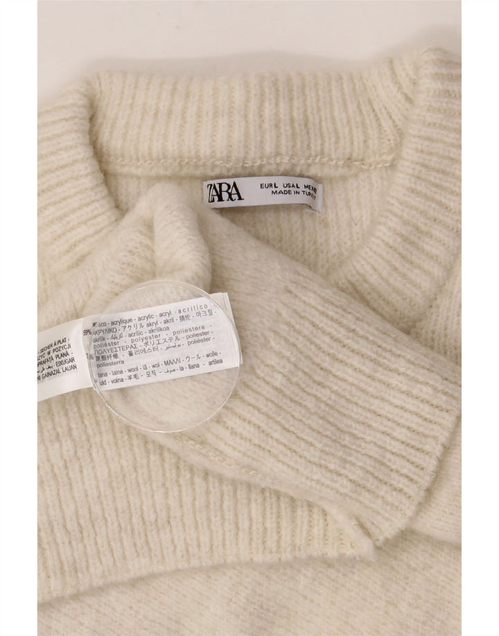 ZARA Maglione Girocollo da Uomo Grande in Acrilico Beige