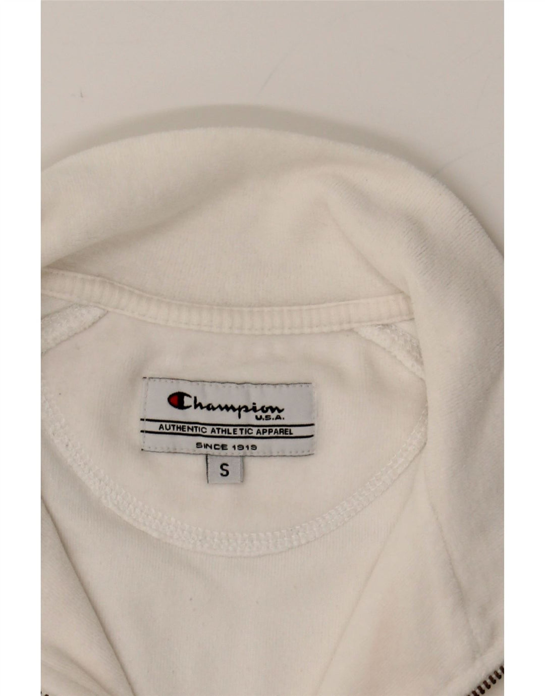 CHAMPION Womens Tracksuit Top Jacket UK 10 Small White Cotton Vintage Champion and Second-Hand Champion from Messina Hembry 