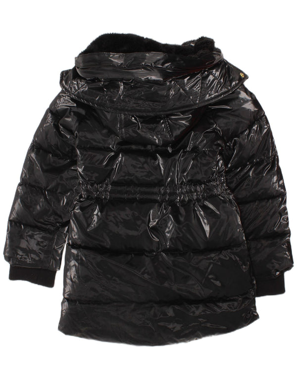Piumino imbottito con cappuccio per bambina Dkny 3-4 anni in poliammide nero