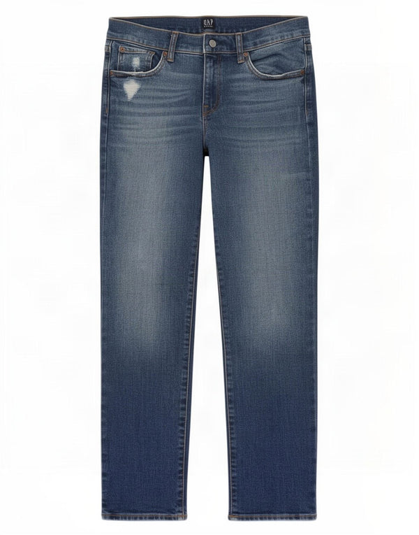 Jeans dritti invecchiati Gap da donna W26 L29 cotone blu