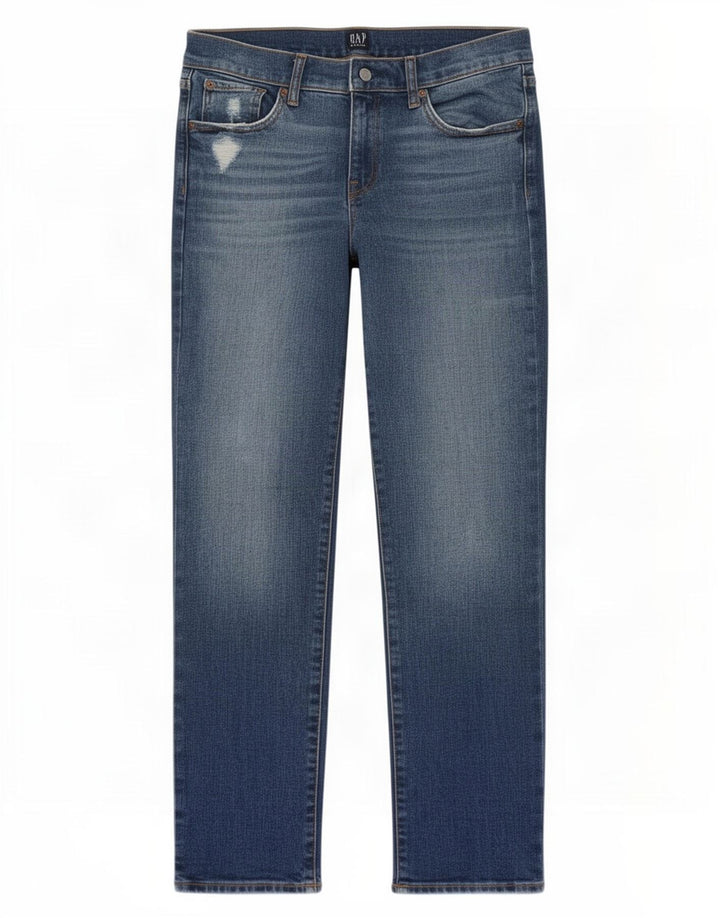 Jeans dritti invecchiati Gap da donna W26 L29 cotone blu
