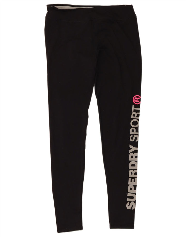 Leggings grafici da donna SUPERDRY UK 10 piccoli neri