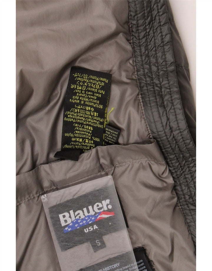 Giacca imbottita con cappuccio da uomo Blauer UK 36 piccola in nylon grigio
