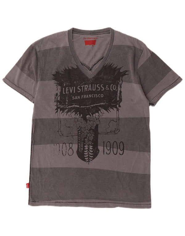 T-shirt grafica da uomo Levi's Top in cotone a righe grigio medio