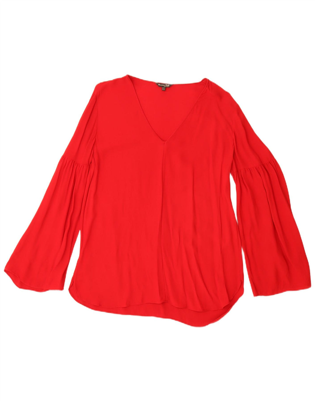Massimo Dutti Camicetta a maniche lunghe da donna Top EU 38 Small Red Viscosa