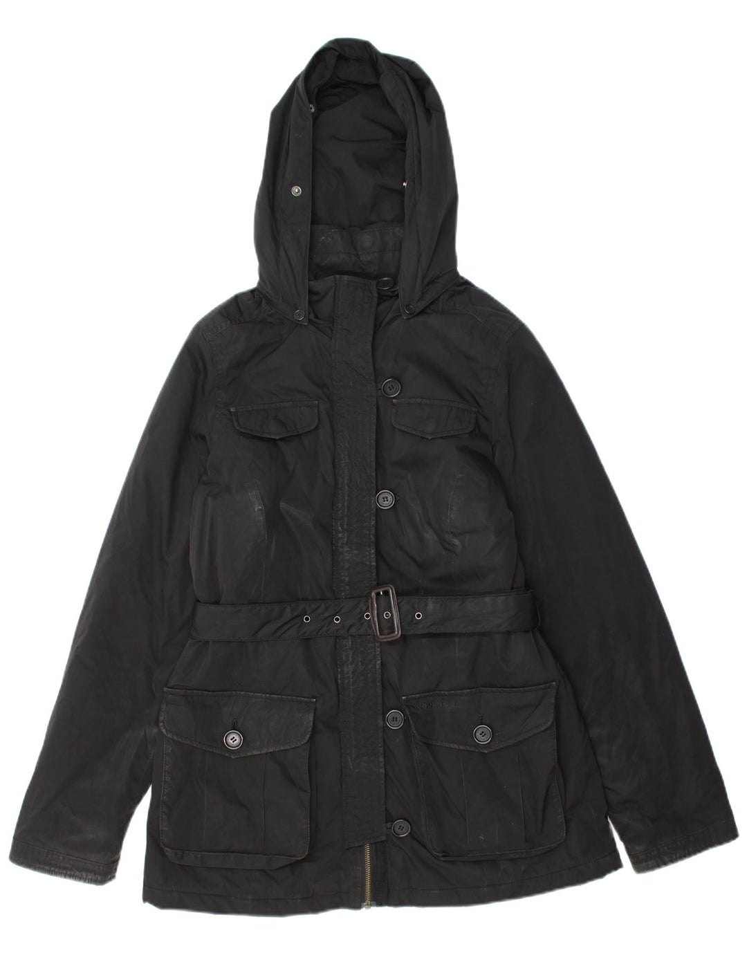Giacca utility con cappuccio da donna Woolrich UK 14 poliestere nero medio