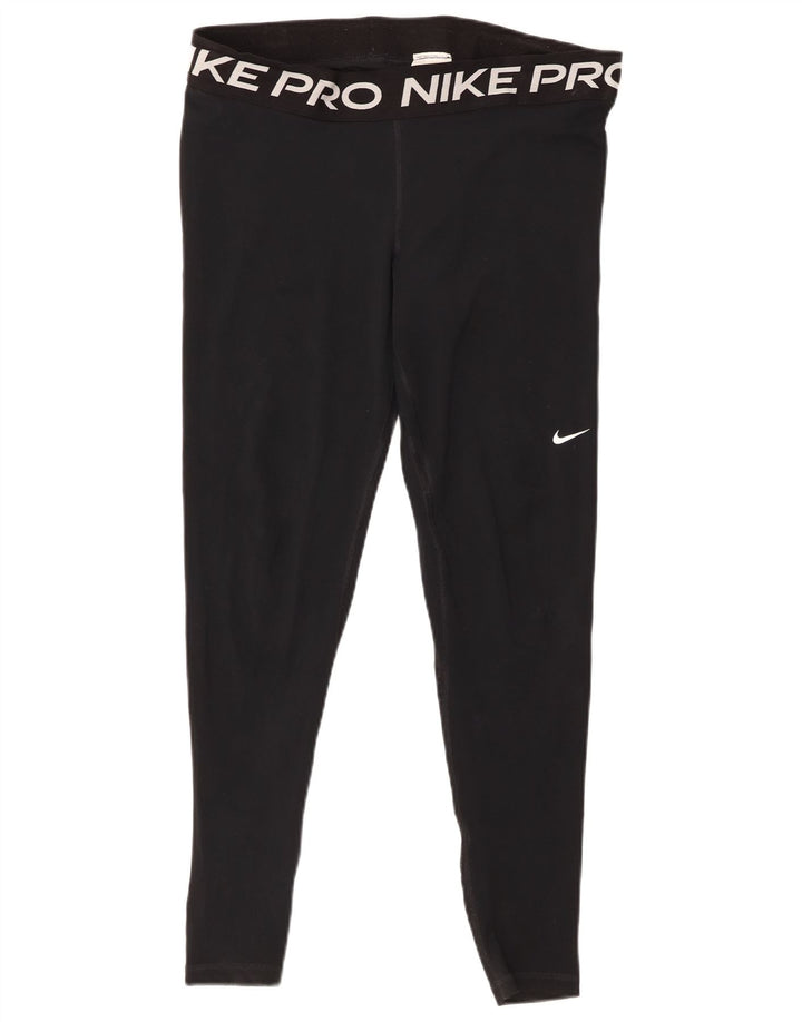 Leggings grafici da donna Nike UK 18 XL poliestere nero