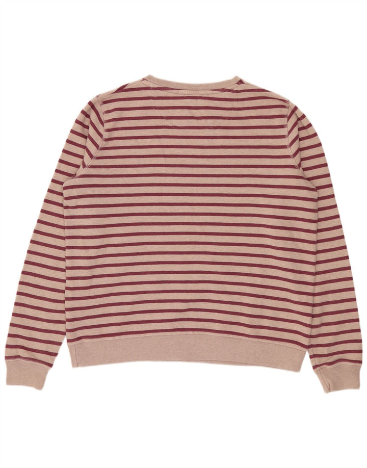 FAT FACE Felpa oversize da donna Maglione UK 12 Medium Pink Striped