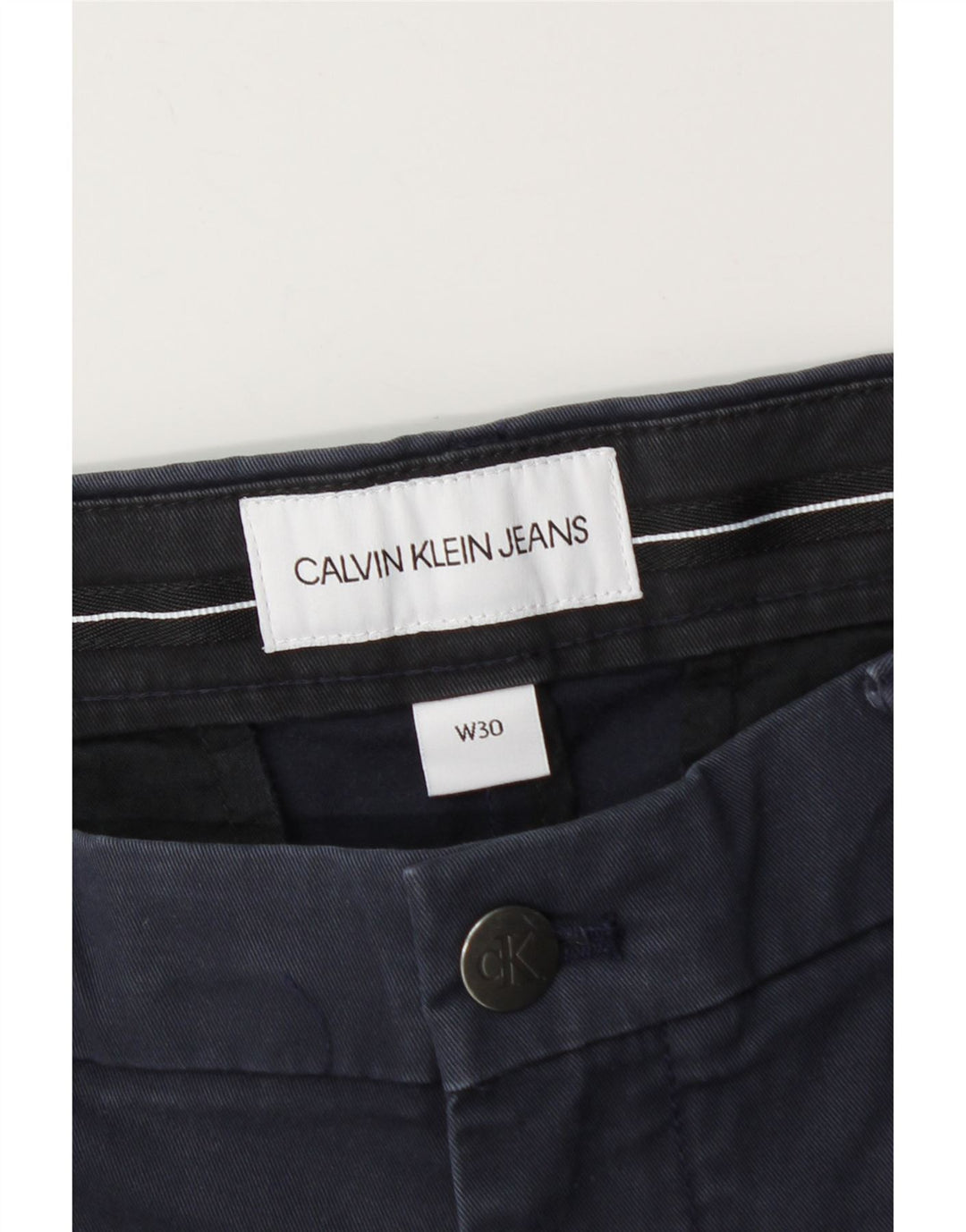 Pantaloncini chino da uomo Calvin Klein W30 cotone blu navy medio
