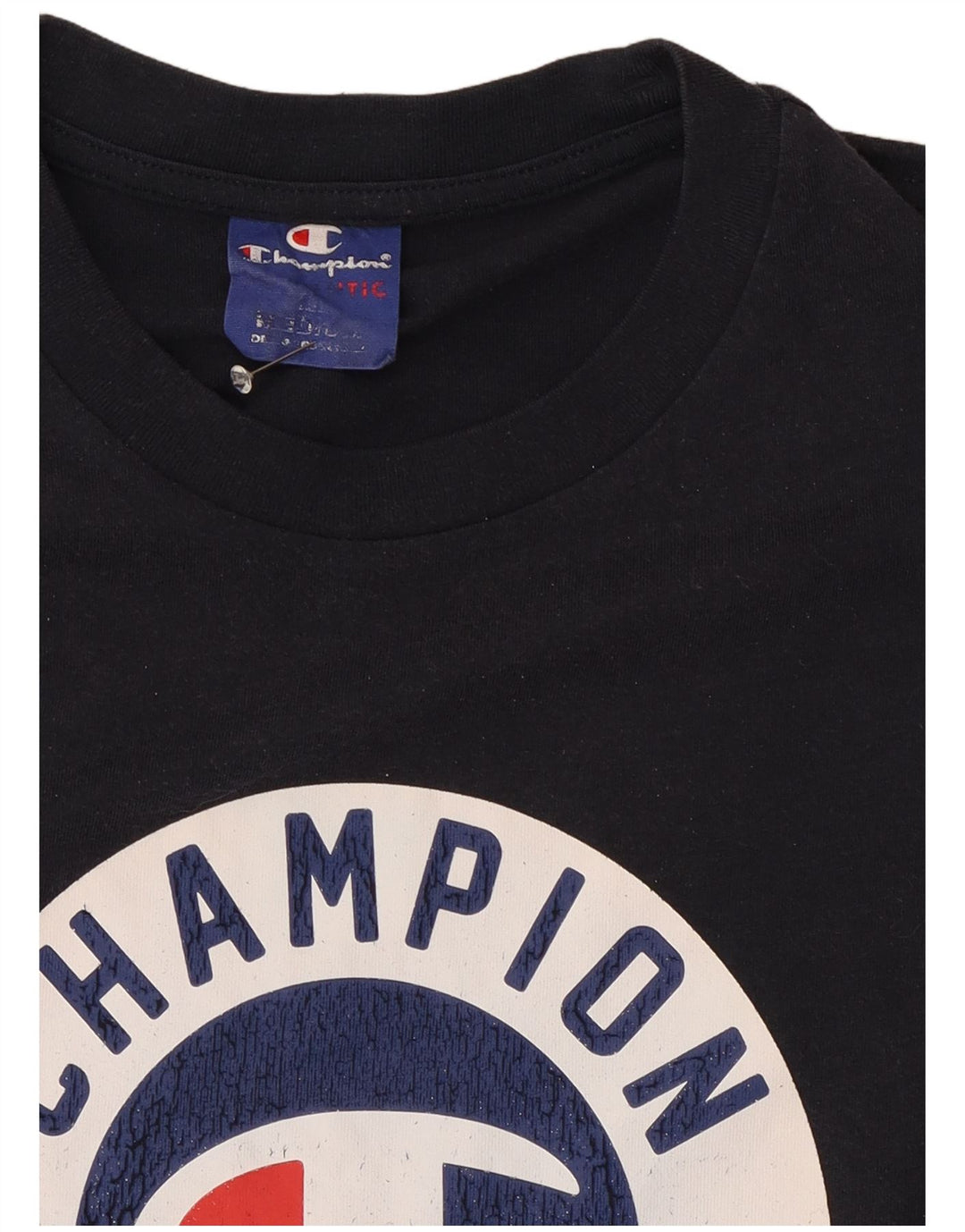 T-shirt grafica da uomo Champion Top medio blu navy